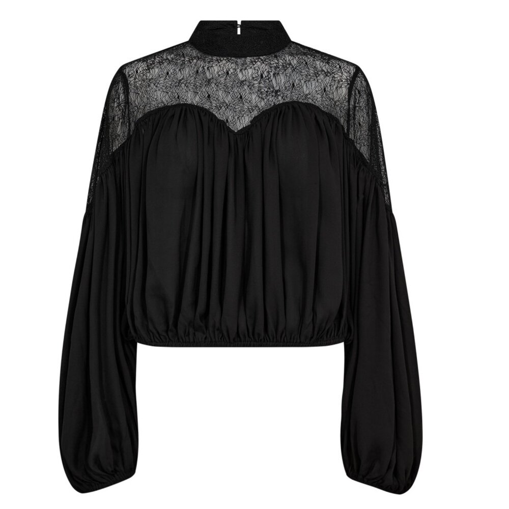 MINGO MIX LACE BLOUSE - BLACK co'couture MINGO MIX LACE BLOUSE - BLACK