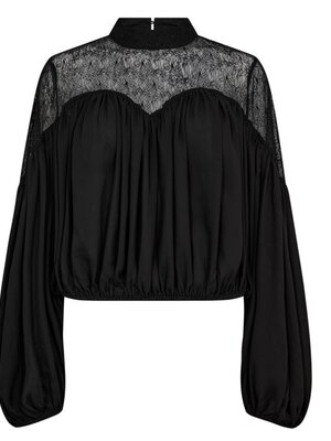 co'couture MINGO MIX LACE BLOUSE - BLACK co'couture MINGO MIX LACE BLOUSE - BLACK