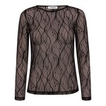 co'couture MERCY MESH BLOUSE - DARK BROWN