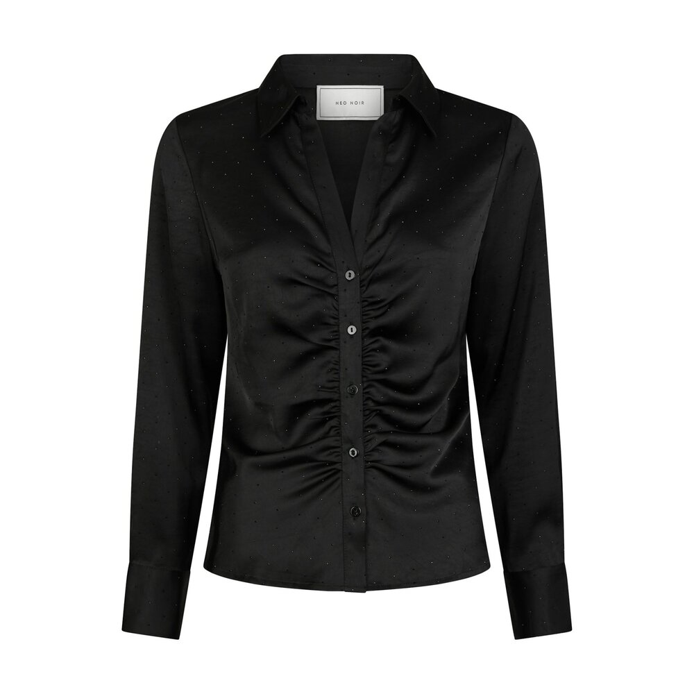 CHRISTY HEAVY SATEEN BEDAZ SHIRT - BLACK Neo Noir CHRISTY HEAVY SATEEN BEDAZ SHIRT - BLACK