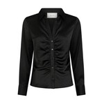 CHRISTY HEAVY SATEEN BEDAZ SHIRT - BLACK Neo Noir CHRISTY HEAVY SATEEN BEDAZ SHIRT - BLACK