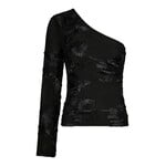 FRIANA BIG FLOWER MESH BLOUSE - BLACK Neo Noir FRIANA BIG FLOWER MESH BLOUSE - BLACK