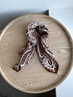 BOW19 PAISLEY SCARF - BROWN BOW19 PAISLEY SCARF - BROWN