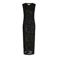 TIRANNA BIG FLOWER MESH DRESS - BLACK