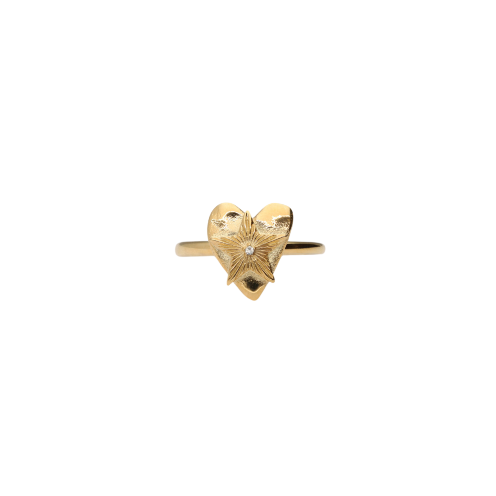 MIDNIGHT HEART STAR RING - GOLD My Jewellery MIDNIGHT HEART STAR RING - GOLD