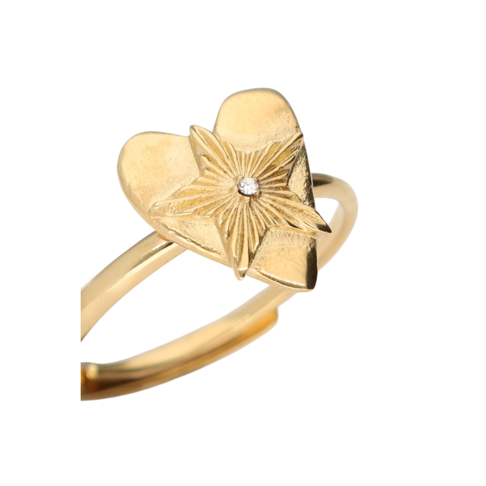 MIDNIGHT HEART STAR RING - GOLD My Jewellery MIDNIGHT HEART STAR RING - GOLD