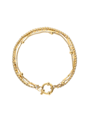 My Jewellery MIDNIGHT TRIPLE RHINESTONE BRACELET - GOLD