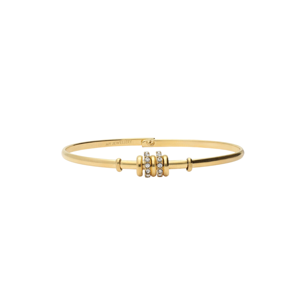 My Jewellery MIDNIGHT RHINESTONE RINGS BANGLE - GOLD
