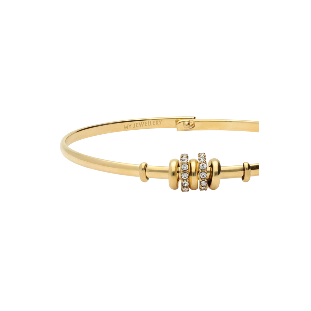 My Jewellery MIDNIGHT RHINESTONE RINGS BANGLE - GOLD