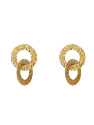 Day & Eve DOUBLE HAMMERED ROUND EARRINGS - GOLD