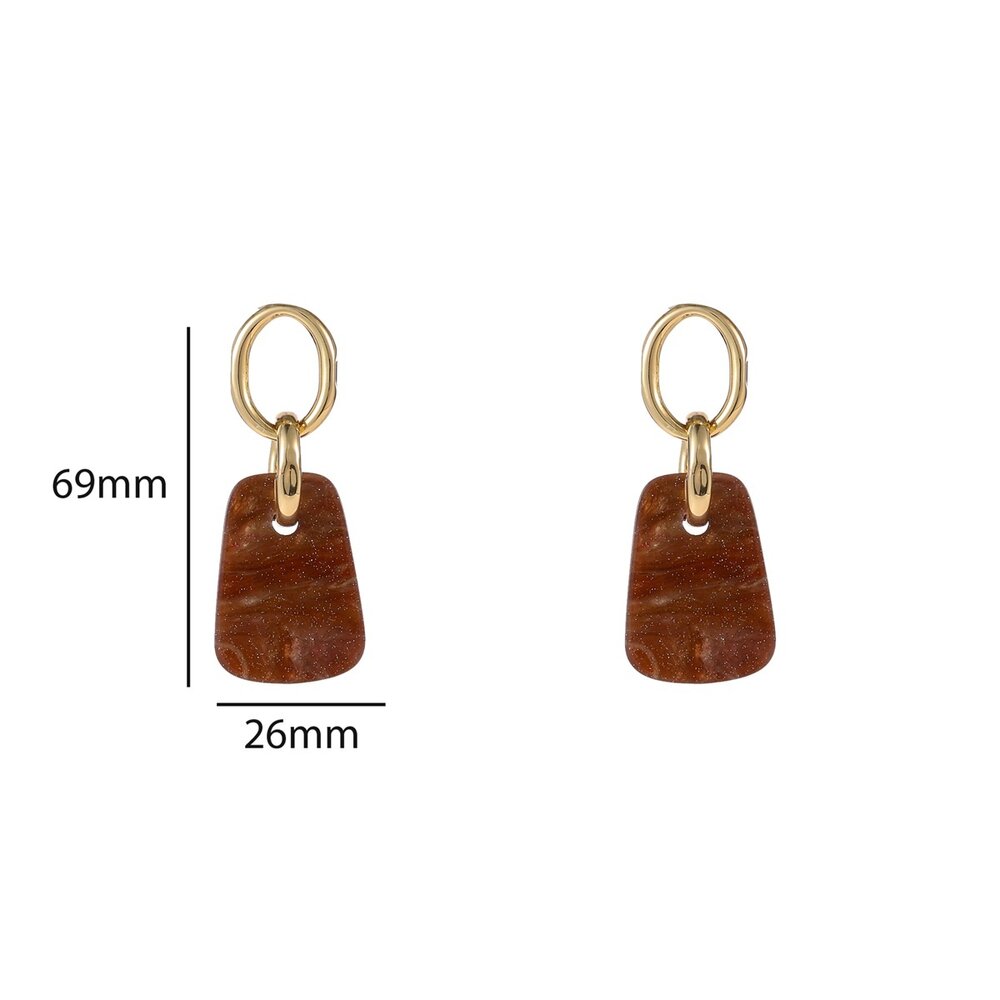 SQUARE DANGLE EARRINGS - GOLD Day & Eve SQUARE DANGLE EARRINGS - GOLD