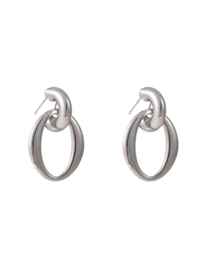 Day & Eve OPEN OVAL HOOP EARRINGS - SILVER