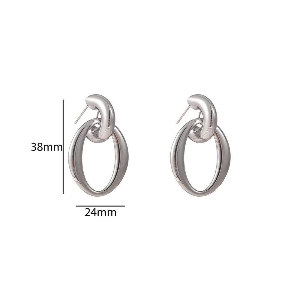 Day & Eve OPEN OVAL HOOP EARRINGS - SILVER