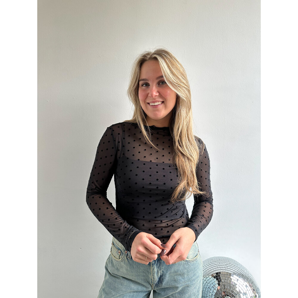 DOT MESH TOP - BLACK LOTZ & LOT DOT MESH TOP - BLACK