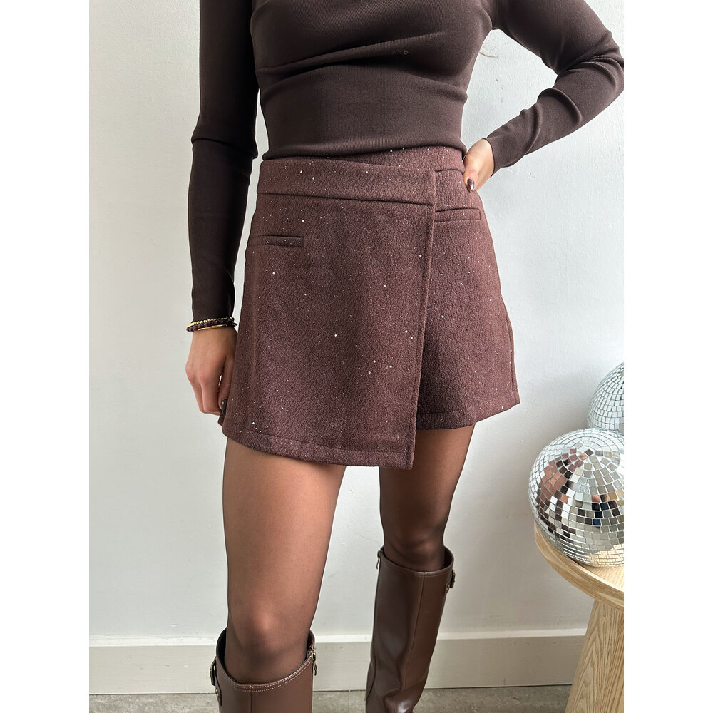 SPARKEL SKORT - BROWN LOTZ & LOT SPARKEL SKORT - BROWN