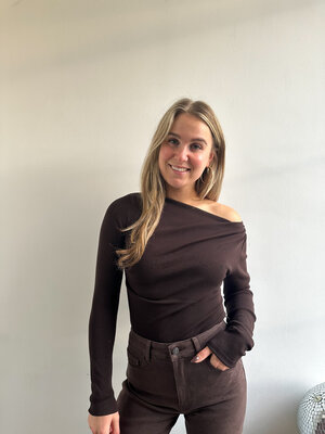 LOTZ & LOT MEREL TOP - BROWN LOTZ & LOT MEREL TOP - BROWN