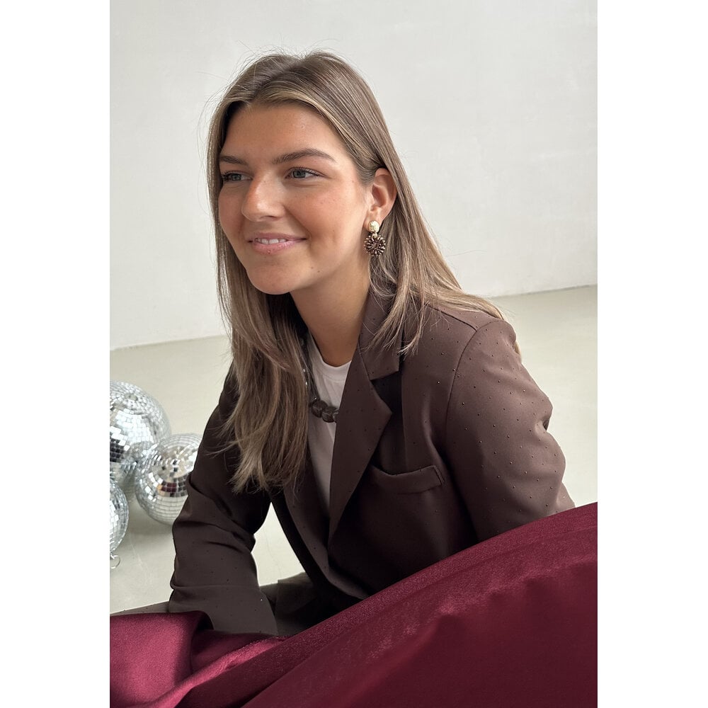 Day & Eve BEAD ROUND DANGLE EARRINGS - BROWN