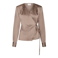 CAPRINA HEAVY SATEEN BLOUSE - DARK TAUPE