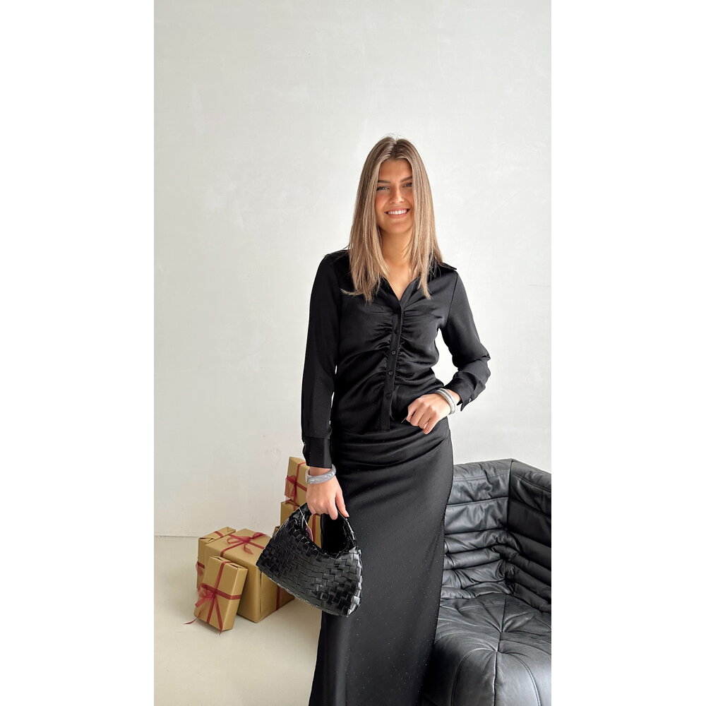 VISO HEAVY SATEEN BEDAZ SKIRT - BLACK Neo Noir VISO HEAVY SATEEN BEDAZ SKIRT - BLACK