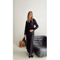 CHRISTY HEAVY SATEEN BEDAZ SHIRT - BLACK