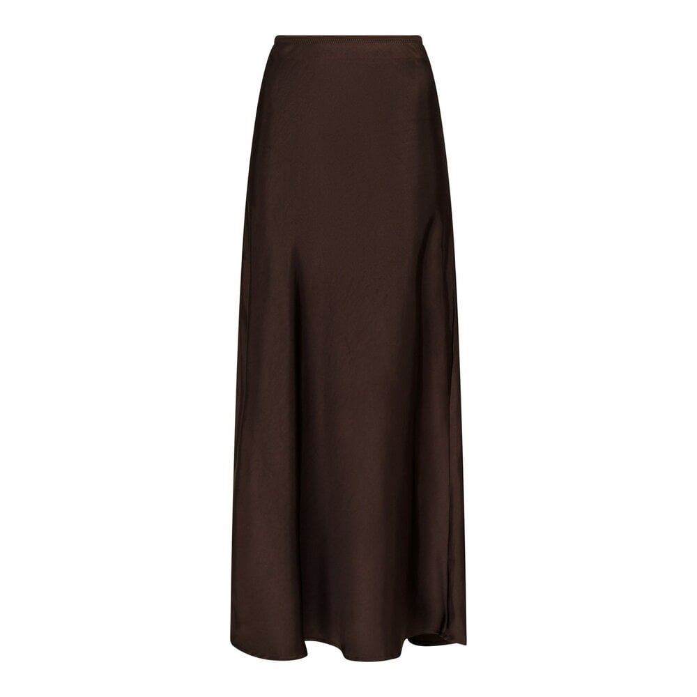 Neo Noir VICKY HEAVY SATEEN SKIRT - DARK BROWN