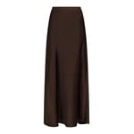 Neo Noir VICKY HEAVY SATEEN SKIRT - DARK BROWN