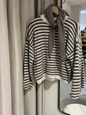 LOTZ & LOT LAURA STRIPES SWEATER - BROWN BEIGE LOTZ & LOT LAURA STRIPES SWEATER - BROWN BEIGE