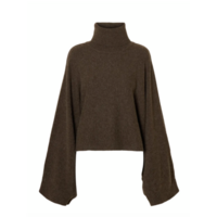 FELINA KNIT CAPE ROLL NECK - MELANGE