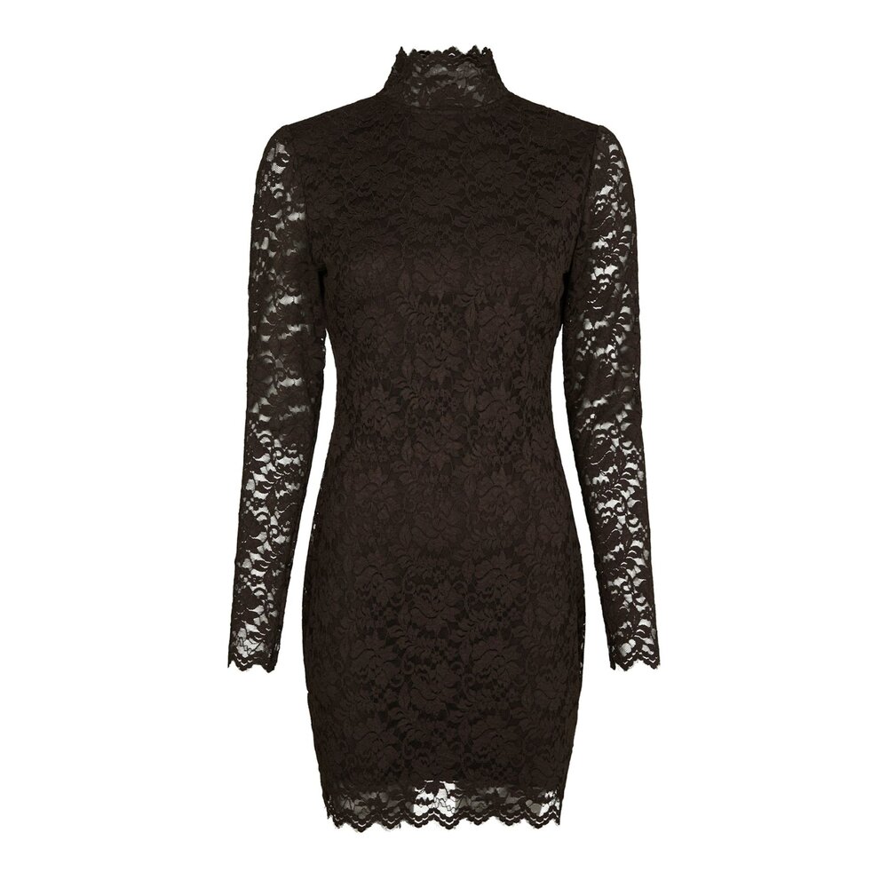 LIZETTE LACEFLOWER DRESS - CHOCOLATE BROWN Neo Noir LIZETTE LACEFLOWER DRESS - CHOCOLATE BROWN