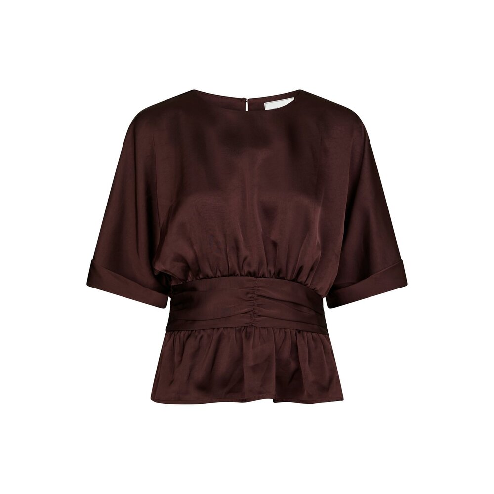 ANNEGRET SATEEN BLOUSE - BURGUNDY Neo Noir ANNEGRET SATEEN BLOUSE - BURGUNDY