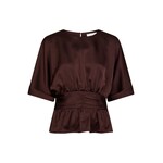 ANNEGRET SATEEN BLOUSE - BURGUNDY Neo Noir ANNEGRET SATEEN BLOUSE - BURGUNDY