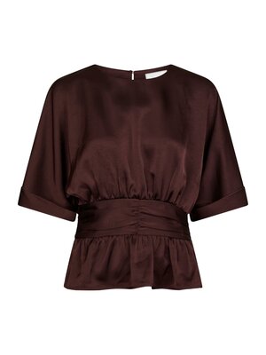 Neo Noir ANNEGRET SATEEN BLOUSE - BURGUNDY Neo Noir ANNEGRET SATEEN BLOUSE - BURGUNDY