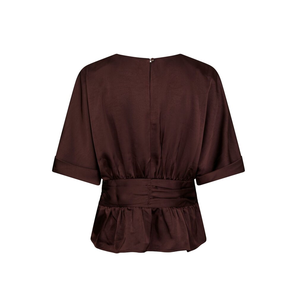 ANNEGRET SATEEN BLOUSE - BURGUNDY Neo Noir ANNEGRET SATEEN BLOUSE - BURGUNDY