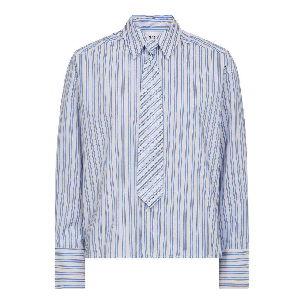 DEVIN STRIPE TIE SHIRT - BLUE co'couture DEVIN STRIPE TIE SHIRT - BLUE
