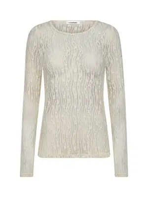 co'couture BARB NECK BLOUSE - OFF WHITE