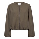 co'couture LUNA BALLOON ZIP JACKET - WALNUT