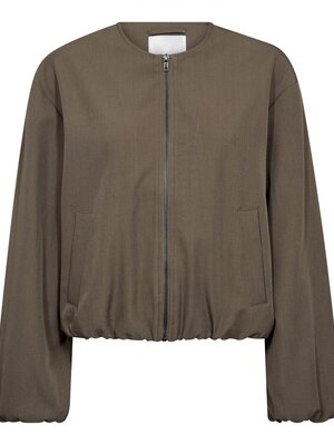 co'couture LUNA BALLOON ZIP JACKET - WALNUT