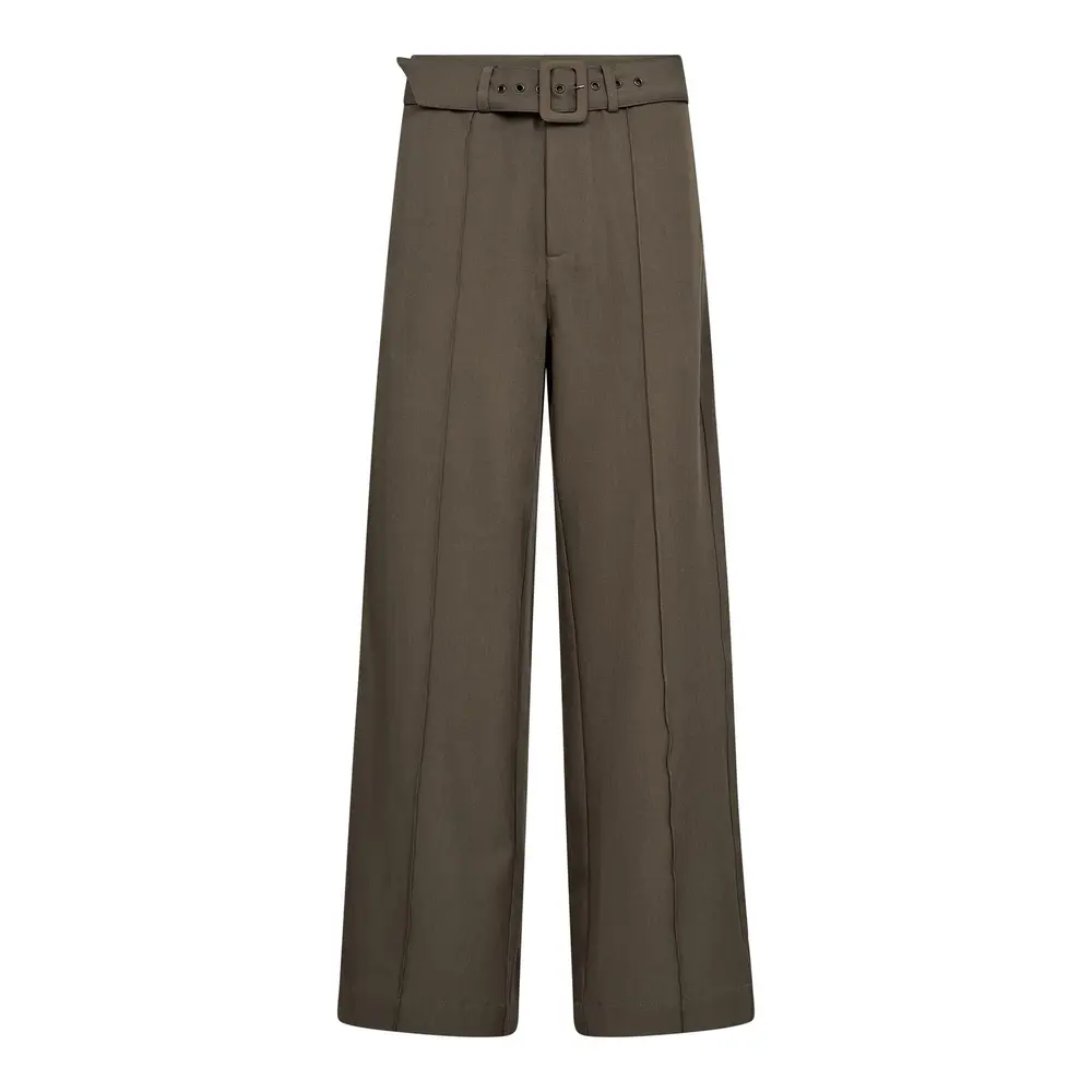 co'couture LUNA BELT CREASE PANTS - WALNUT