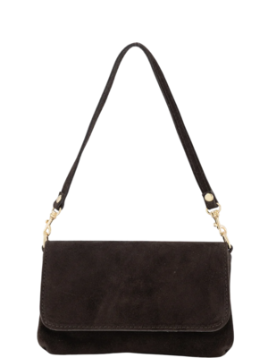 LOTZ & LOT LARA SUEDE CLUTCH - DARK BROWN