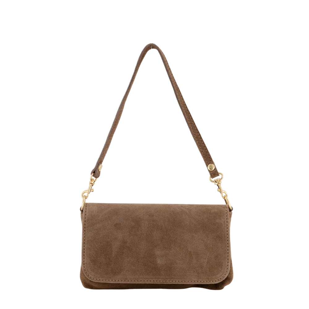 LARA CLUTCH SUEDE - TAUPE LOTZ & LOT LARA CLUTCH SUEDE - TAUPE