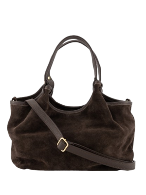 LOTZ & LOT LOU MEDIUM SUEDE GRAIN BAG - DARK BROWN LOTZ & LOT LOU MEDIUM SUEDE GRAIN BAG - DARK BROWN