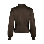 FRANSALA HEAVY SATEEN SHIRT - DARK BROWN Neo Noir FRANSALA HEAVY SATEEN SHIRT - DARK BROWN