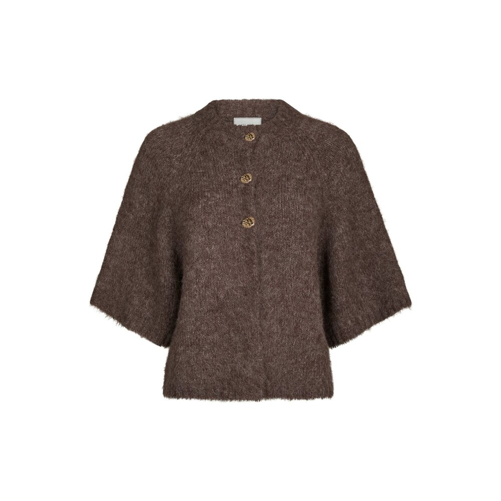 Neo Noir BENUTA FLUFFY KNIT - LIGHT BROWN