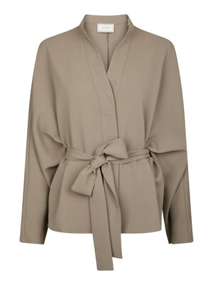 Neo Noir ELLERY CREPE BLOUSE - TAUPE