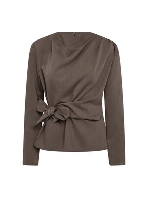 co'couture TENGA PLEAT BLOUSE - WALNUT