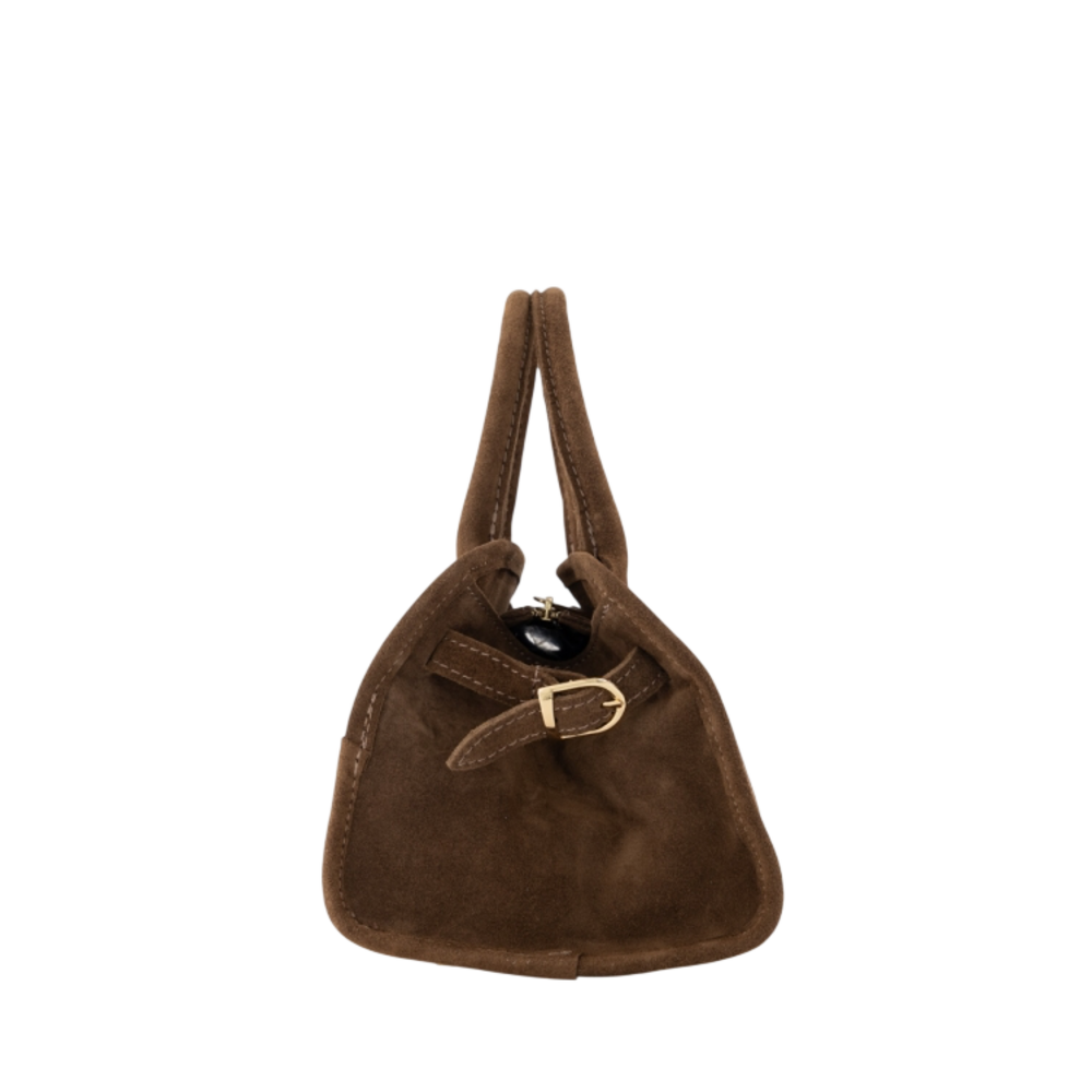 LOTZ & LOT BABY MERLOT SUEDE BAG - TAUPE