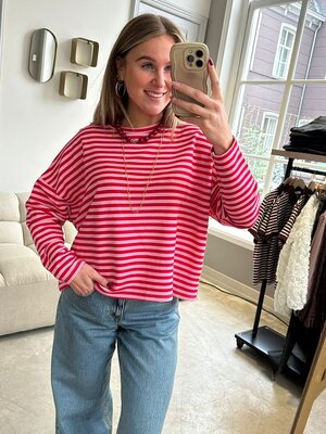 LOTZ & LOT STRIPES LONGSLEEVE - PINK/RED