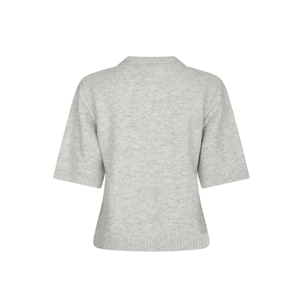 Neo Noir CUNNA KNIT BLOUSE - LIGHT GREY