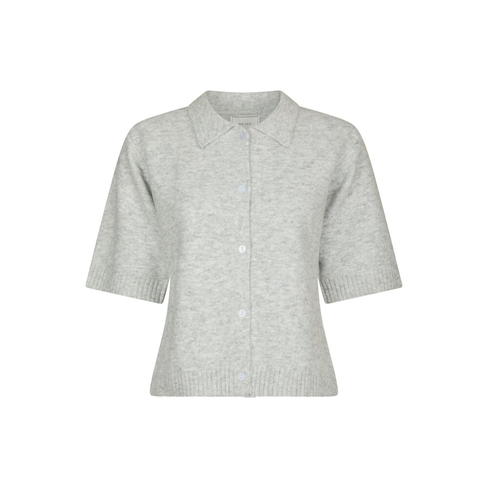 Neo Noir CUNNA KNIT BLOUSE - LIGHT GREY