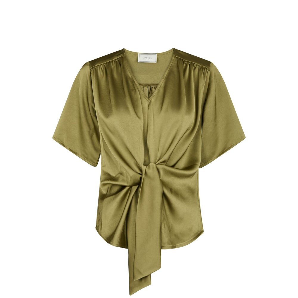 Neo Noir CASADIA HEAVY SATEEN BLOUSE - SAGE GREEN